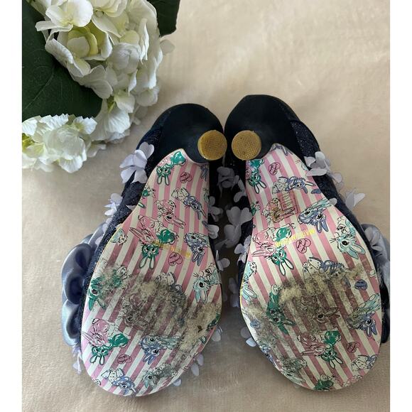 IRREGULAR CHOICE Peach Melba Vintage Floral Heels in Navy, Size 39 - Picture 11 of 12